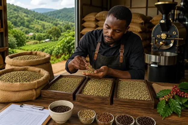 Ugandan green coffee bean varieties